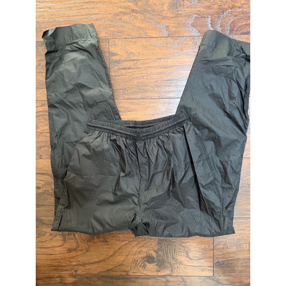 Sun Mountain Mens Golf Rain Pants Black Grid‎ Pattern Elastic Waist Size Medium
